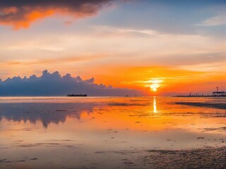 Fototapeta premium sunset over the sea