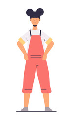 young woman or teen girl posing in casual clothes female cartoon character standing pose