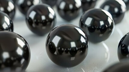 Black balls on a white background