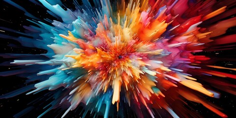 Obraz premium Vibrant abstract explosion of color