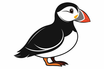 puffin silhouette on white background, Vector illustration, icon, svg, characters, Holiday t shirt, Hand drawn trendy Vector illustration, eagle silhouette