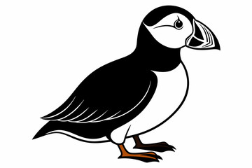 puffin silhouette on white background, Vector illustration, icon, svg, characters, Holiday t shirt, Hand drawn trendy Vector illustration, eagle silhouette