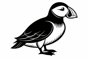 puffin silhouette on white background, Vector illustration, icon, svg, characters, Holiday t shirt, Hand drawn trendy Vector illustration, eagle silhouette