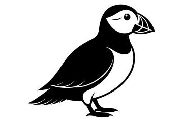 puffin silhouette on white background, Vector illustration, icon, svg, characters, Holiday t shirt, Hand drawn trendy Vector illustration, eagle silhouette