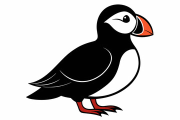 puffin silhouette on white background, Vector illustration, icon, svg, characters, Holiday t shirt, Hand drawn trendy Vector illustration, eagle silhouette