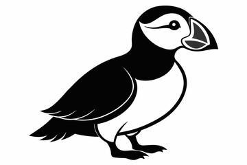 puffin silhouette on white background, Vector illustration, icon, svg, characters, Holiday t shirt, Hand drawn trendy Vector illustration, eagle silhouette