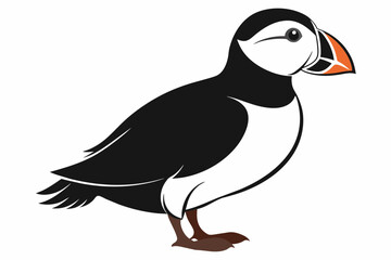 puffin silhouette on white background, Vector illustration, icon, svg, characters, Holiday t shirt, Hand drawn trendy Vector illustration, eagle silhouette