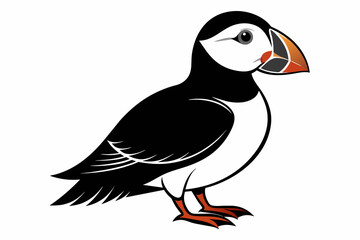 puffin silhouette on white background, Vector illustration, icon, svg, characters, Holiday t shirt, Hand drawn trendy Vector illustration, eagle silhouette