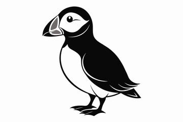 puffin silhouette on white background, Vector illustration, icon, svg, characters, Holiday t shirt, Hand drawn trendy Vector illustration, eagle silhouette