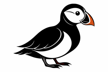puffin silhouette on white background, Vector illustration, icon, svg, characters, Holiday t shirt, Hand drawn trendy Vector illustration, eagle silhouette