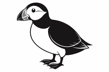 puffin silhouette on white background, Vector illustration, icon, svg, characters, Holiday t shirt, Hand drawn trendy Vector illustration, eagle silhouette