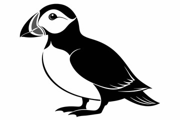 puffin silhouette on white background, Vector illustration, icon, svg, characters, Holiday t shirt, Hand drawn trendy Vector illustration, eagle silhouette
