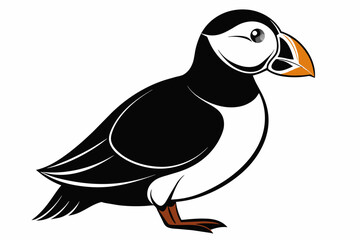 puffin silhouette on white background, Vector illustration, icon, svg, characters, Holiday t shirt, Hand drawn trendy Vector illustration, eagle silhouette