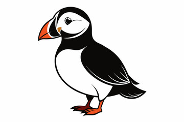 puffin silhouette on white background, Vector illustration, icon, svg, characters, Holiday t shirt, Hand drawn trendy Vector illustration, eagle silhouette