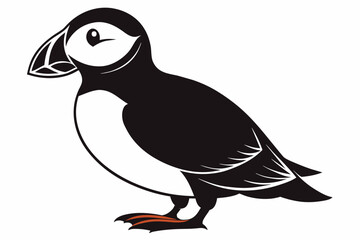 puffin silhouette on white background, Vector illustration, icon, svg, characters, Holiday t shirt, Hand drawn trendy Vector illustration, eagle silhouette
