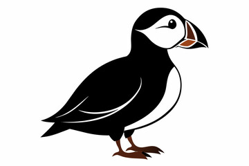 puffin silhouette on white background, Vector illustration, icon, svg, characters, Holiday t shirt, Hand drawn trendy Vector illustration, eagle silhouette