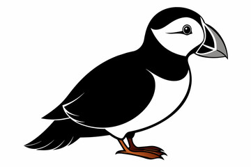 puffin silhouette on white background, Vector illustration, icon, svg, characters, Holiday t shirt, Hand drawn trendy Vector illustration, eagle silhouette
