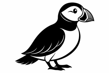 puffin silhouette on white background, Vector illustration, icon, svg, characters, Holiday t shirt, Hand drawn trendy Vector illustration, eagle silhouette