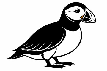 puffin silhouette on white background, Vector illustration, icon, svg, characters, Holiday t shirt, Hand drawn trendy Vector illustration, eagle silhouette