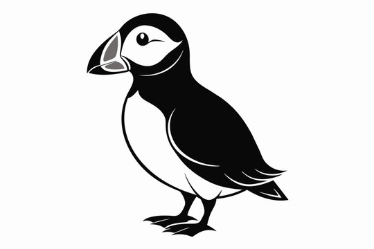 recommend clip art: puffin silhouette on white background, Vector illustration, icon, svg, characters, Holiday t shirt, Hand drawn trendy Vector illustration, eagle silhouette