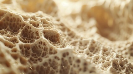 Macro shot reveals intricate bone structure, showcasing spongy texture and internal organs, Ai Generated.