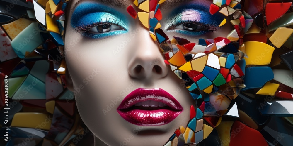 Sticker Vibrant makeup and artistic expression