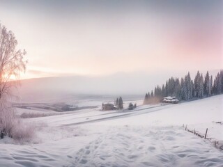 winter landscape with snow