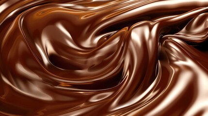 Melted chocolate swirls in liquid background. Tasty confectionery delight. Ai Generated