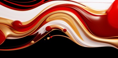abstract fluid shapes in warm colors