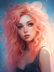Vibrant and Ethereal Portrait of a Captivating Woman