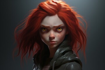 Fototapeta premium Intense redhead woman with piercing eyes