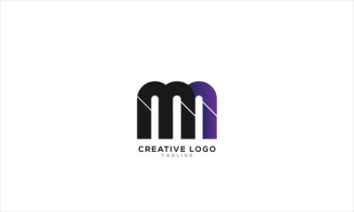 MN Abstract initial monogram letter alphabet logo design
