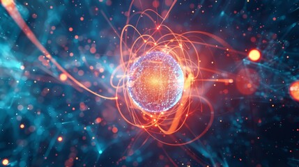 A kaleidoscope of colors and shapes each representing a different particle and its role in a Feynman diagram.