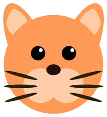 flat design of cute cat face