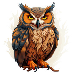 Obraz premium Watercolor Orion owl, clipart Illustration, Generative Ai
