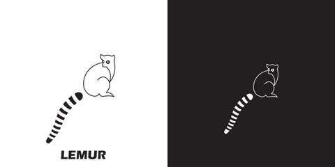 Lemur silhouette logo in black. Cute lemur, Lemur silhouette logo.