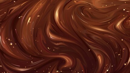 Melted chocolate swirls in liquid background. Tasty confectionery delight. Ai Generated