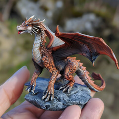 Naklejka premium red dragon sculpture