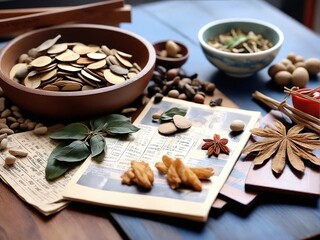 Fototapeta premium spices and nuts