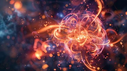Obraz premium In a burst of activity the neutron emits a highenergy electron and transforms into a proton.