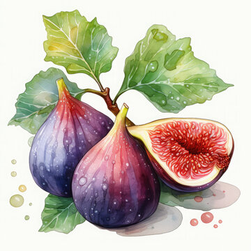 recommend clip art: Watercolor Colorful Fig Illustration, Generative Ai