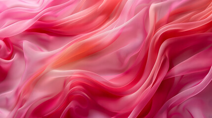 Fototapeta premium Ethereal Waves of Pink and Red Silk Fabric