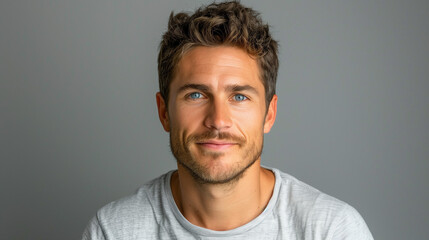 Fototapeta premium headshot image of a male model in his thirties