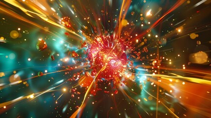 Obraz premium An abstract representation of charm quarks forming a stable bond inside a meson particle.