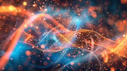 Fototapeta premium A simulation of a particle interacting with an external magnetic field illustrating how external forces can manipulate the state and behavior of a quantum bit.