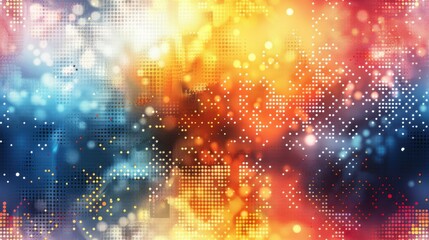 Obraz premium Seamless Vibrant Halftone Abstract Pattern from Blue to Orange