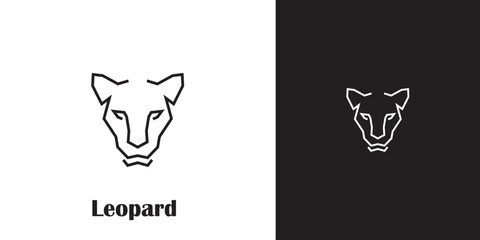 Leopard silhouette logo design. Cougar symbol.