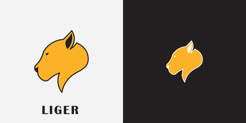 Liger head logo design,animal logo