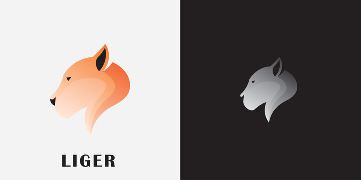 Liger head logo design,animal logo
