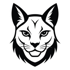 Solid color Lynx cat head vector design